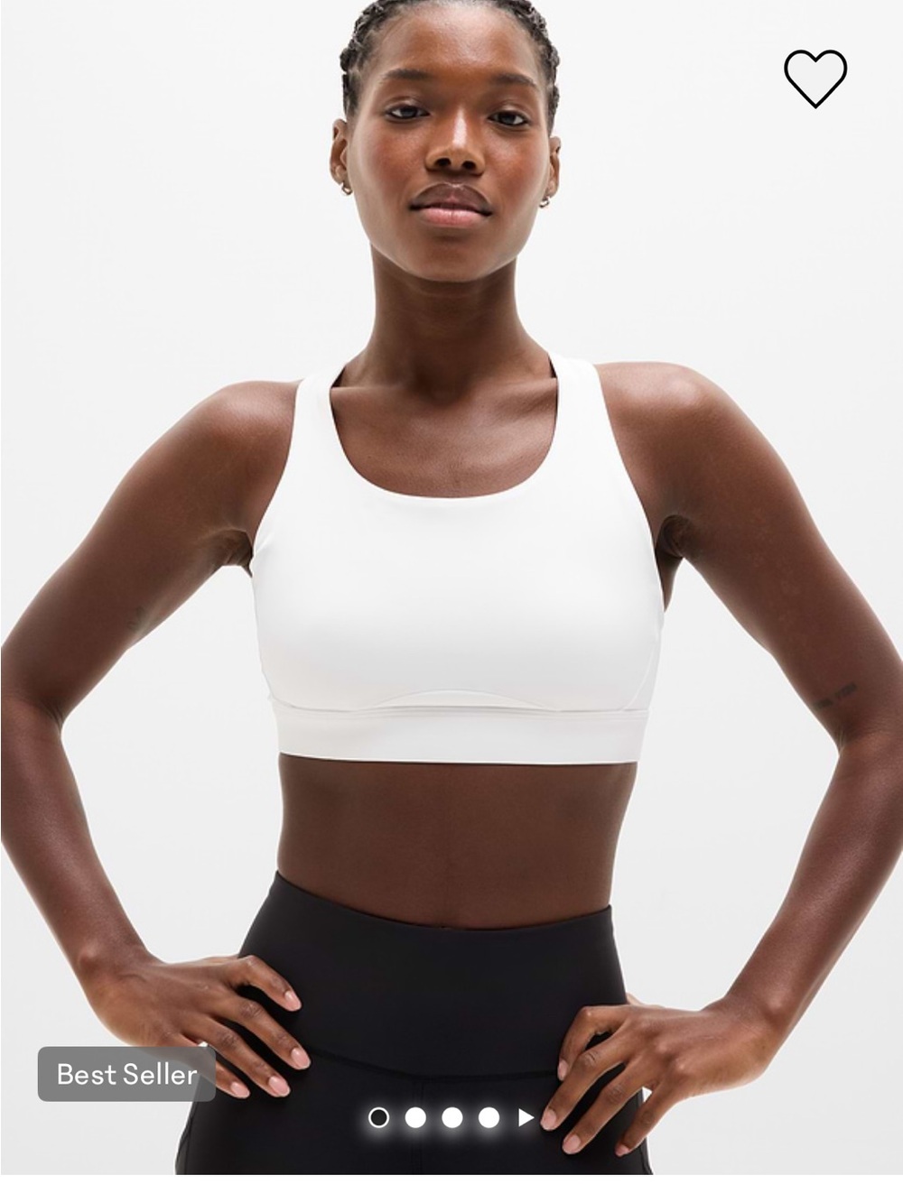 Athleta Interval M D-DD White Sports Bra